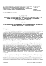 Statement by the Delegation of the Russian Federation on the ongoing crimes by Ukraine against the civilian population with the support of a Western alliance of OSCE participating States
