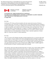 Statement by the Delegation of Canada on the Russian Federation’s ongoing aggression against Ukraine: six months of human suffering and unscrupulous attack on the foundations of the OSCE