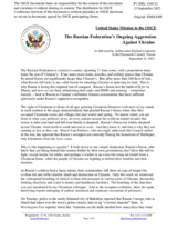 Statement by the Delegation of the United States of America on the Russian Federation’s ongoing aggression against Ukraine