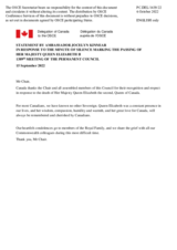 Statement by the Delegation of Canada in response to the minute of silence marking the passing of Her Majesty Queen Elizabeth II