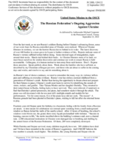 Statement by the Delegation of the United States of America on the Russian Federation’s ongoing aggression against Ukraine