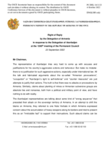 Statement by the Delegation of Armenia in response to the statement by the Delegation of Azerbaijan