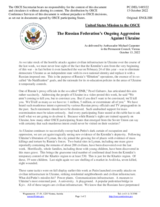 Statement by the Delegation of the United States of America on the Russian Federation’s ongoing aggression against Ukraine