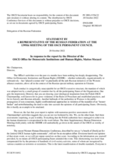 Statement by the Delegation of the Russian Federation in response to the report by the Director of the Office for Democratic Institutions and Human Rights (ODIHR), Mr. Matteo Mecacci