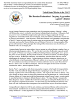 Statement by the Delegation of the United States of America on the Russian Federation’s ongoing aggression against Ukraine
