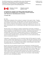 Statement by the Delegation of Canada on the Russian Federation’s ongoing aggression against Ukraine