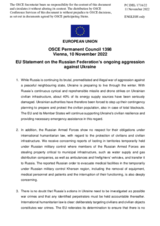 Statement by the Czech EU Presidency on the Russian Federation’s ongoing aggression against Ukraine