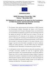 Statement by the Czech EU Presidency in response to the report by the Co-ordinator of OSCE Economic and Environmental Activities, Ambassador Igli Hasani