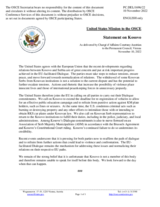 Statement by the Delegation of the United States of America on recent developments in Kosovo
