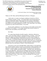 Statement by the Delegation of the United States of America on the Russian war of aggression against Ukraine