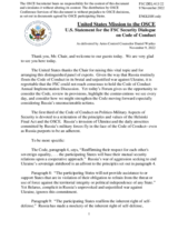 Statement by the Delegation of the United States of America on "Code of Conduct Annual Discussion Revisited"