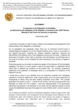 Statement by the Delegation of Armenia in response to the statement by the Delegation of Azerbaijan
