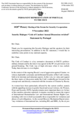 Statement by the Delegation of Portugal on "Code of Conduct Annual Discussion Revisited"