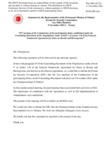 Statement by the Delegation of Türkiye on the 21st meeting of the Commission of the participating States established under the Concluding Document of the Negotiations under Article V of Annex 1-B of the General Framework Agreement for Peace in BaH
