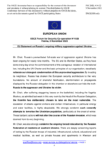 Statement by the Czech EU Presidency on the Russian war of aggression against Ukraine
