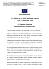 Statement by H.E. Josep Borrell Fontelles, High Representative of the European Union for Foreign Affairs and Security Policy, and Vice-President of the Commission for a Stronger Europe in the World