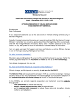 Remarks by OSCE Secretary General Helga Maria Schmid: Climate Change and Security in Mountain Regions