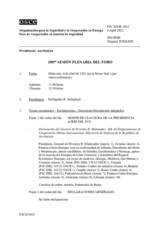 Diario de la 1007ª Sesión plenaria del Foro de Cooperación en materia de Seguridad 