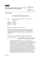 Diario de la 1021ª Sesión plenaria del Foro de Cooperación en materia de Seguridad 