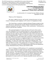 Statement by the Delegation of the United States of America on the high-level security dialogue "Full, equal and meaningful participation of women demystified"