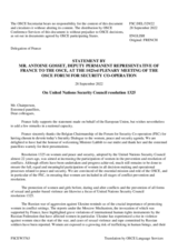 Statement by the Delegation of France on the high-level security dialogue "Full, equal and meaningful participation of women demystified"