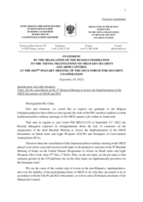 Statement by the Delegation of the Russian Federation on the Letter from the Chairperson of the FSC on the Biennial Meeting to Assess the Implementation of the OSCE Documents on Small Arms and Light Weapons and Stockpiles of Conventional Ammunition