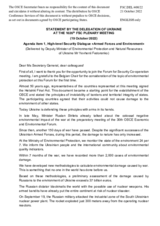 Statement by the Delegation of Ukraine on "Armed Forces and Environment"