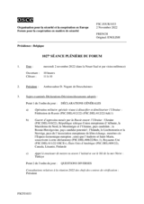 Journal de la 1027ème séance plénière du Forum