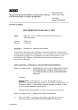 Diario de la 1029ª Sesión plenaria del Foro de Cooperación en materia de Seguridad 