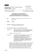 Journal of the 84th Special Joint Meeting of the Forum for Security Co-operation and the Permanent Council