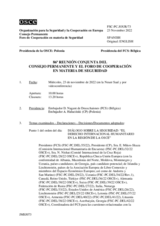 Diario de la 86ª Reunión conjunta del Foro de Cooperación en materia de Seguridad y del Consejo Permanente 