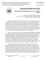 Statement by the Delegation of the United States of America on "International Humanitarian Law in the OSCE Region"