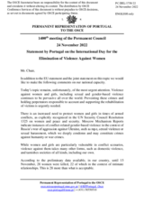 Statement by the Delegation of Portugal on the International Day for the Elimination of Violence against Women, observed on 25 November 2022