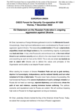 Statement by the Czech EU Presidency on the Russian war of aggression against Ukraine