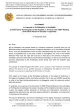 Statement by the Delegation of Armenia on landmines laid on the territory of Azerbaijan