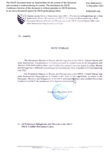 Information Exchange by the Delegation of Bosnia and Herzegovina on Conventional Arms Transfer