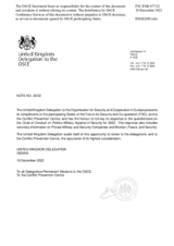 Response by the Delegation of the United Kingdom to the Questionnaire on the Code of Conduct on Politico-Military Aspects of Security