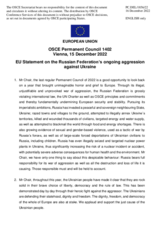 Statement by the Czech EU Presidency on the Russian Federation’s ongoing aggression against Ukraine