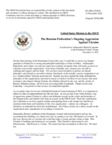 Statement by the Delegation of the United States of America on the Russian Federation’s ongoing aggression against Ukraine