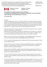 Statement by the Delegation of Canada on the Russian Federation’s ongoing aggression against Ukraine
