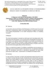 Statement by the Delegation of Armenia in response to the report by the Special Representative of the OSCE Chairman-in-Office on Combating Corruption, Ms. Anita Ramasastry