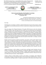 Statement by the Delegation of Azerbaijan on the Continued non-implementation by Armenia of its obligations under the Trilateral Statements, including its involvement in unlawful economic and other activities in the territory of Azerbaijan