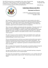 Statement by the Delegation of the United States of America on recent developments in the north of Kosovo