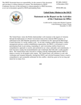 Statement by the Delegation of the United States of America in response to the Report on the activities of the Chairman-in-Office