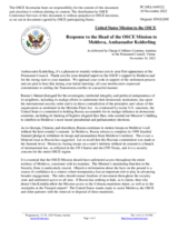 Statement by the Delegation of the United States of America in response to the report by the Head of the OSCE Mission to Moldova, Ambassador Kelly Keiderling