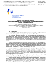 Statement by the Delegation of Ukraine in response to the report by the Co-ordinator of OSCE Economic and Environmental Activities, Ambassador Igli Hasani