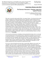 Statement by the Delegation of the United States of America on the Russian Federation’s ongoing aggression against Ukraine