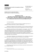 Décision No 6/06 sur des mesures supplémentaires visant à prévenir l’utilisation à des fins criminelles de passeports et autres documents de voyage perdus/voles