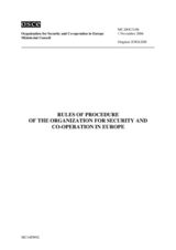 Ministerial Document No.1/06, OSCE Rules of Procedure 