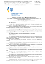 Statement by the Delegation of Ukraine on the Russian Federation’s ongoing aggression against Ukraine